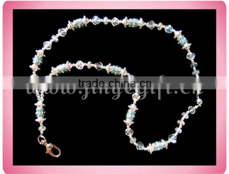 Promotional Lanyard Strap Crystal Keychain Beaded Lanyard