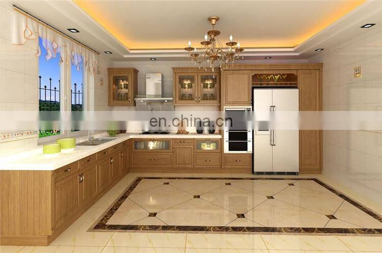 luxury prefab house Classical Natural Oak Kitchen Cabinets