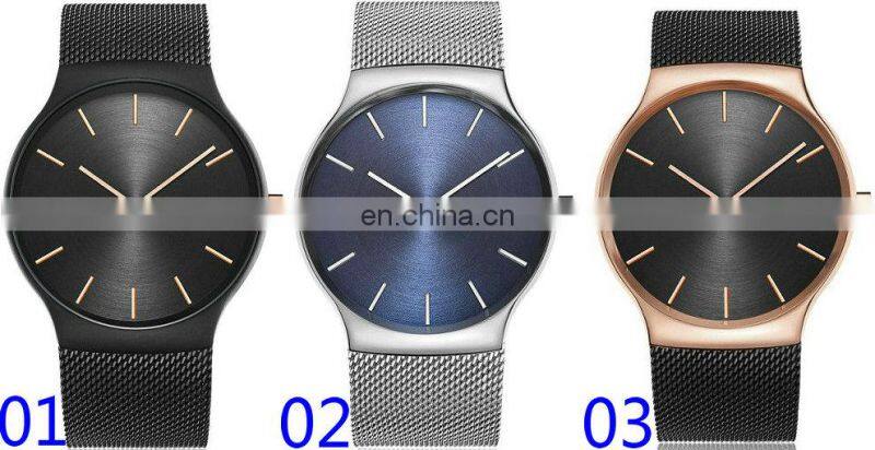 Luxury Curren 8256 Men's Casual Quartz Watches Thin Analog Mesh Stainless Steel Sport Band Wristwatches as Gift