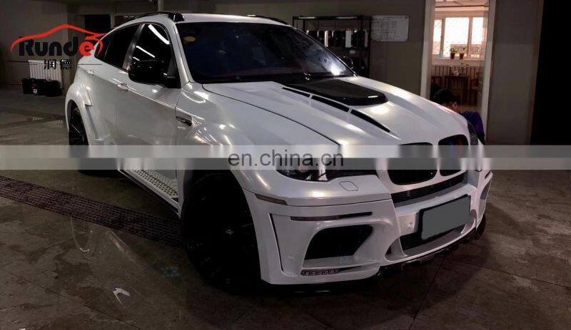 RD Excellent Quality PP Material HM Style Auto Wide Body Kit With 4 output central Exhaust For BMW X6 X6M E71 body kit