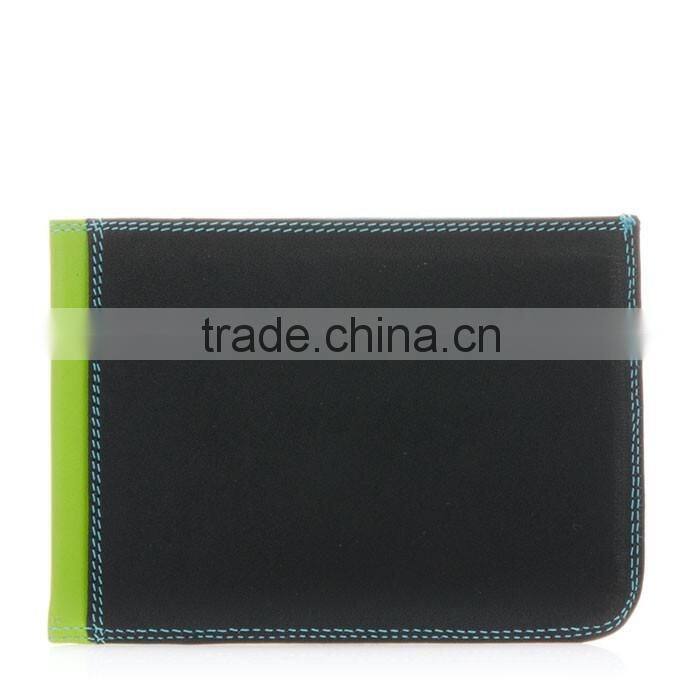 simply designed and utterly practical colorful genuine leather compact pocket wallet ID business name card holder
