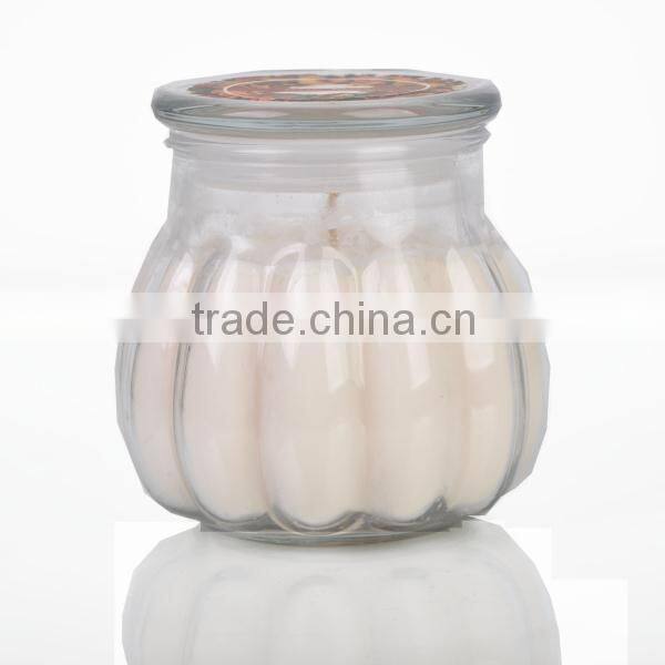 200G Scented Candle with pumkin shape glass Jar ,Home Decorative wax candle, gift set SA-1541