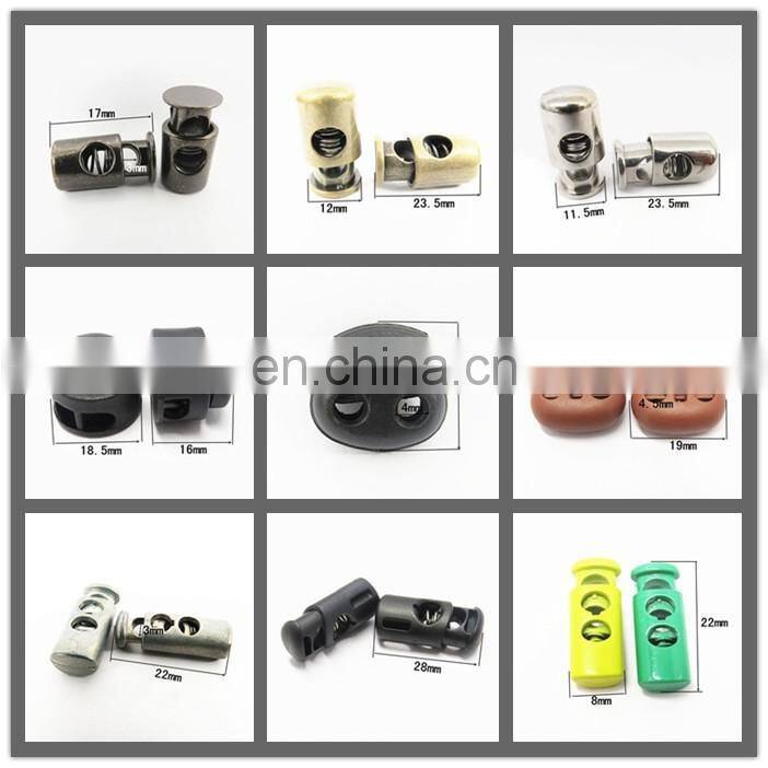 Custom High Quality Thicken Durable Low-Key Black Zinc Alloy Metal Rope Stopper For Shoes