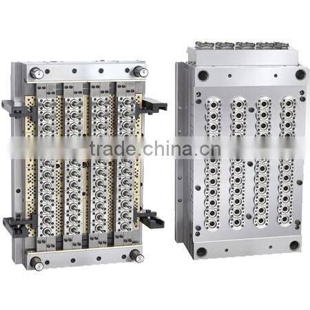 Bottle preform mould with hot runner without tail