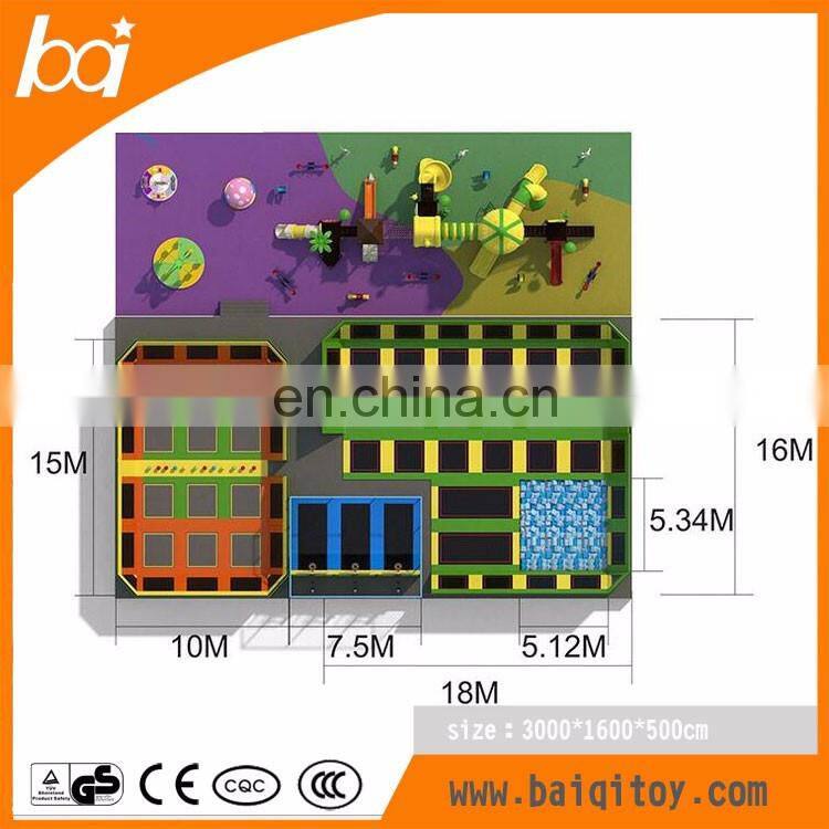 Big Bounce Commercial adult children kids Indoor Trampoline Park with Foam Pit and Basketball Hoop