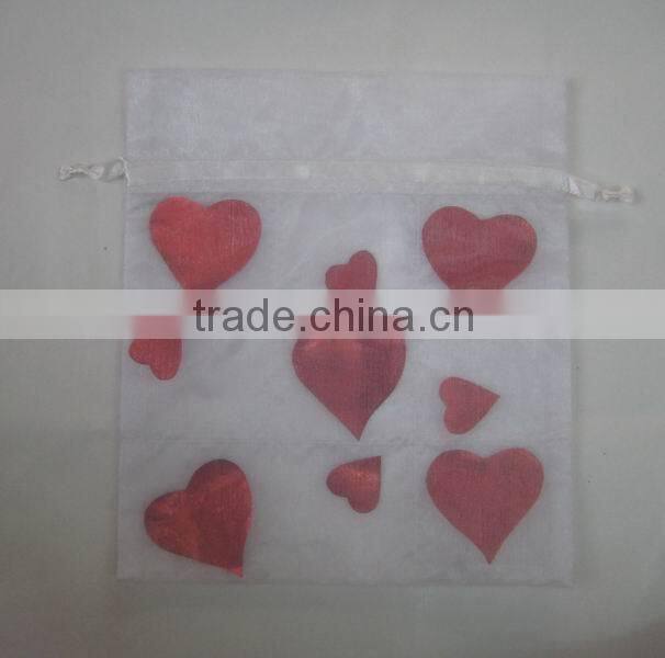 wholesale gift organdy drawstring printed ribbon packing bags/jewelry christmas,party wrapping gifts