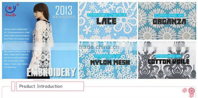 top quality embroidery cotton crochet unique designs of neck collar lace applique