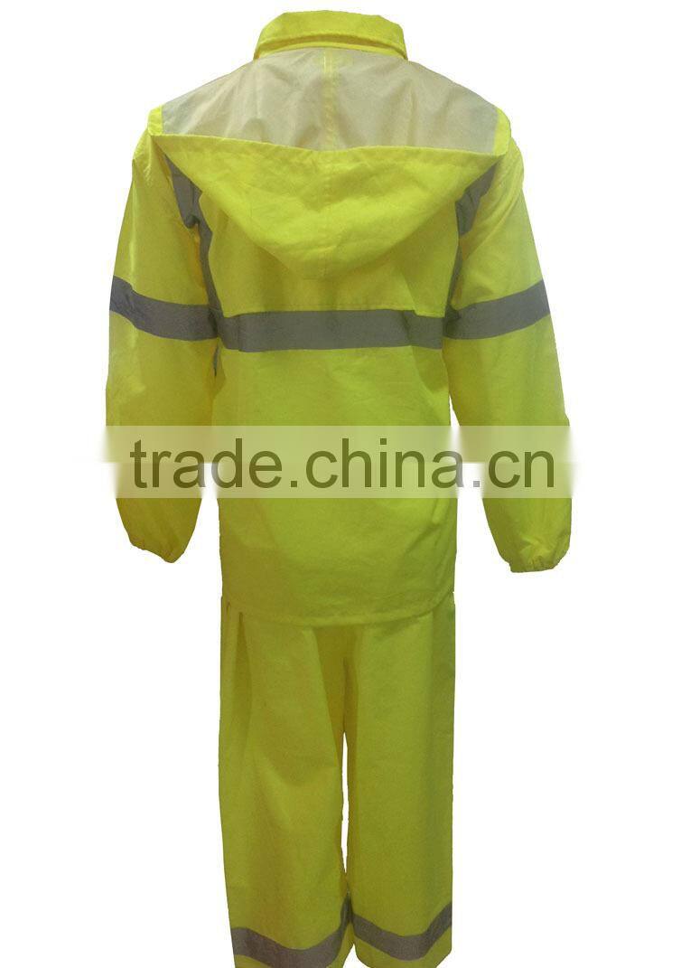 Fluorescence durable high visibility rain coat