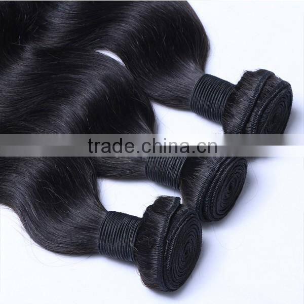 WJ001 Brazilian 100 unprocessed virgin body wave hair natural black