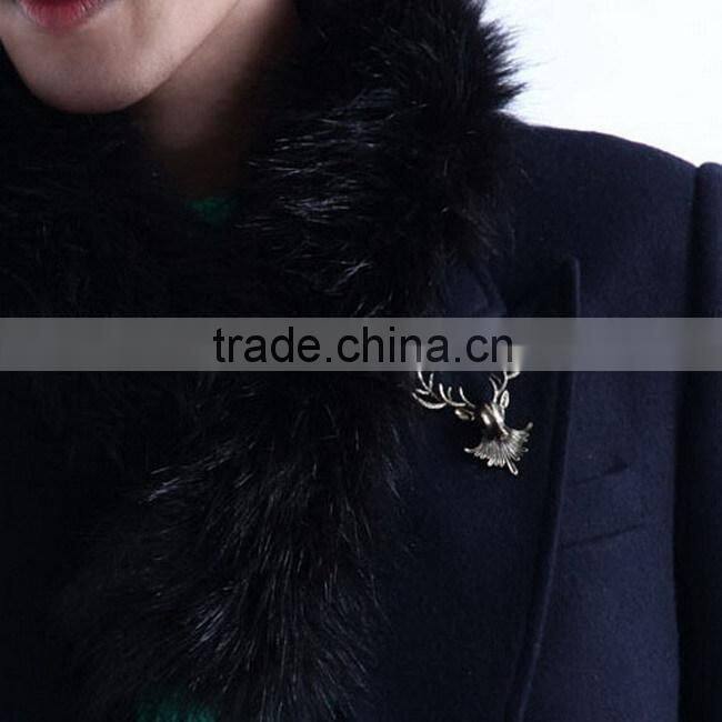 New design metal bronze elk head christmas brooch