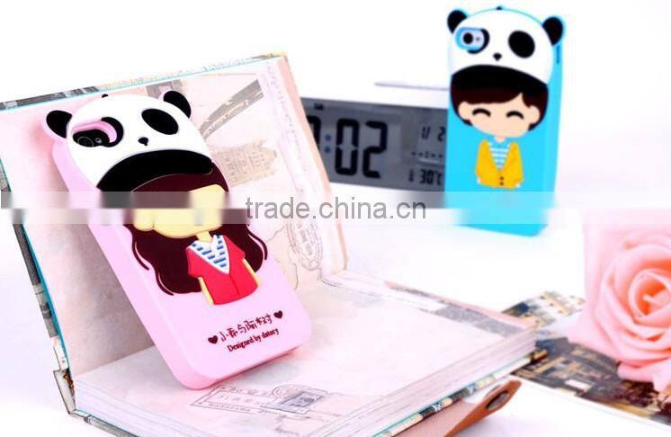 fashion cheap silicon case for iphone 4 case, custom 3d silicone animal case for iphone 5, animal silicone phone case