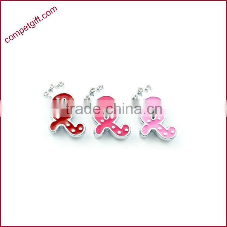 Produce Offer Creative Colored Crown Slider Zinc Alloy Letters Charms