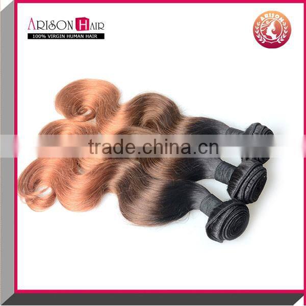 1b/4/30 Fashion 3Tone ombre brazilian virgin human hair cheap hair weaving