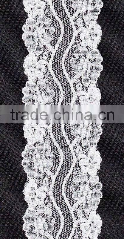 Top quality beautiful stretch lace stocks in white color