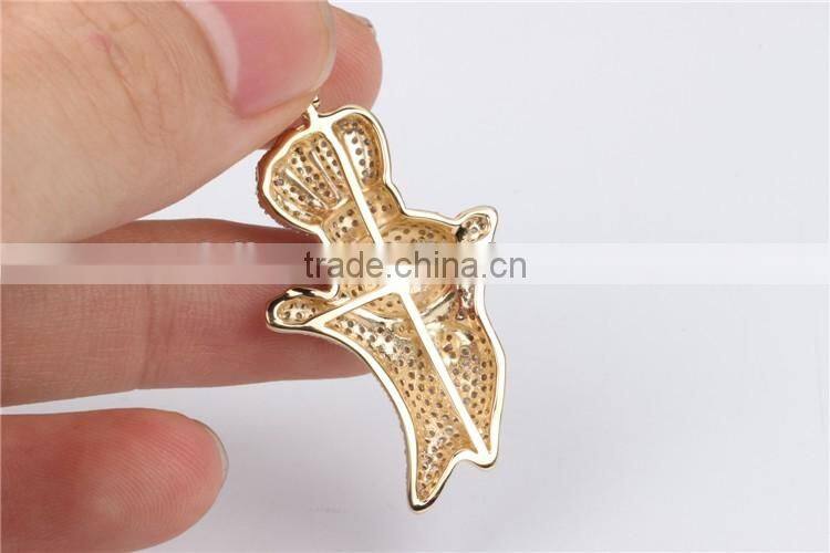 2016 Newest designl hip pop 10k gold dolls pendant with real diamond necklace