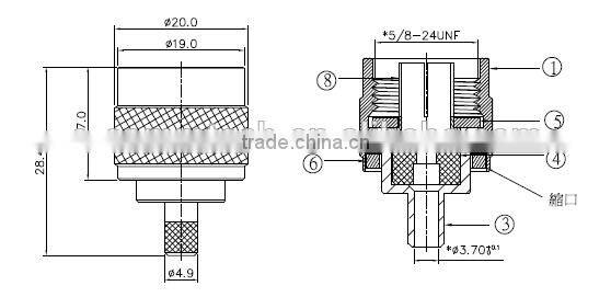 N Male Connector Crimp Type