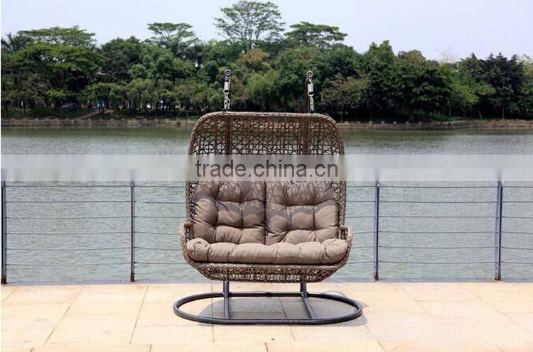 Luxury Outdoor Furniture Double Seat Hanging Indoor Swing Rattan Egg Chair Living Room Swing Chair