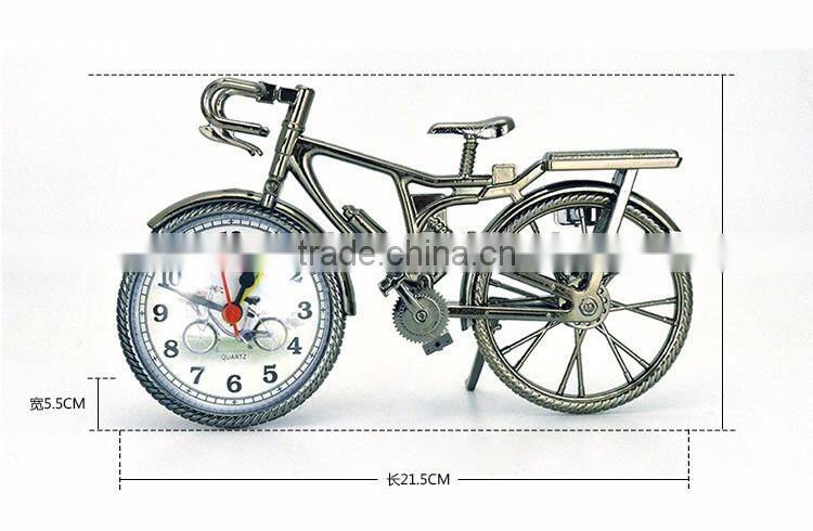 fashion styple bicycle shape desk clock bicycle alarm time clock retro table clock