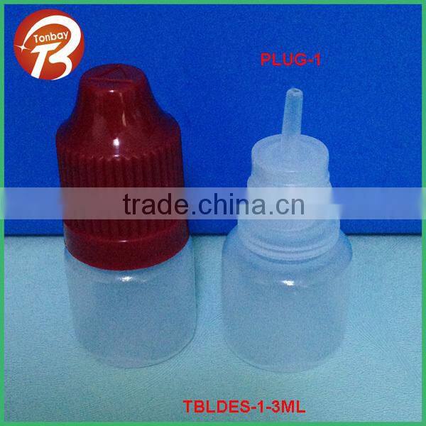 3ml LDPE long nozzle dropper bottle with childproof safety cap TBLDES-1-3ML