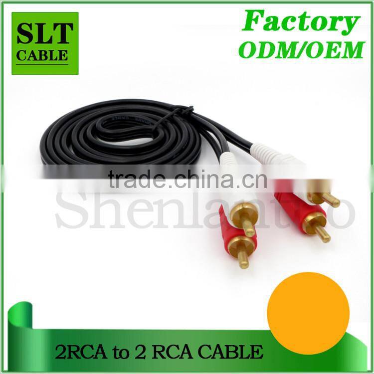 SLT 10ft Gold Plated 2Rca to 2Rca AV Audio Video Cable