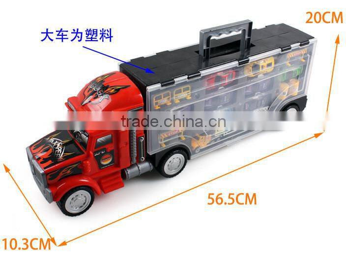 Advanced Portable alloy car,simulation alloy trailers,alloy toy diecast model car with 8 alloy cars