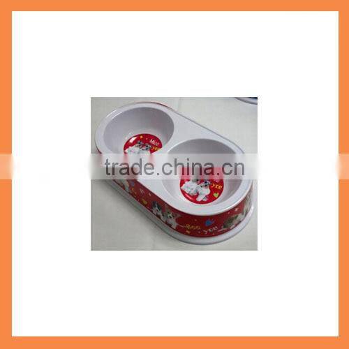 High Quality Cheap PP Pet Dog Double Bowl 11.5''
