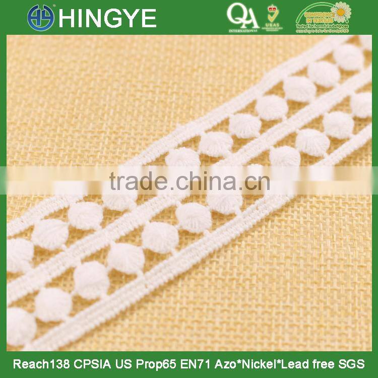 Hot selling white crochet cotton lace trimming for clothing H1506