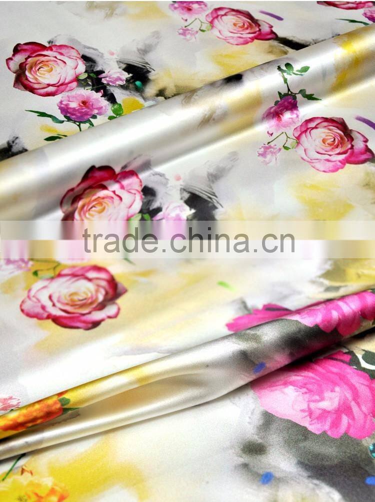 Pure Silk Fabric Printed Fabric Charmeuse Silk Satin fabric 100% silk fabirc