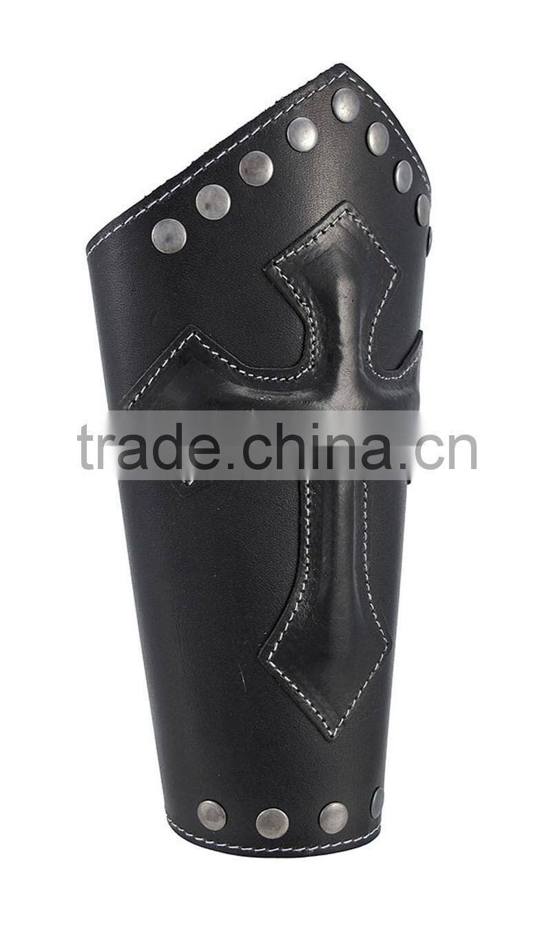 Black Lace-up Gothic Cross Leather Wristband New Bracelet