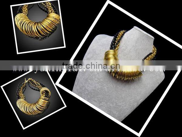 22k fashion gold kundan necklace set with black beads chain