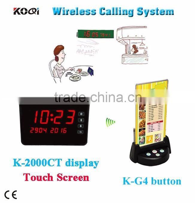 Wireless Buzzer Menu Holder Calling System Cafe Shop Menu-Holder Paging Table Calling Button For Restauranrt-Quickbell