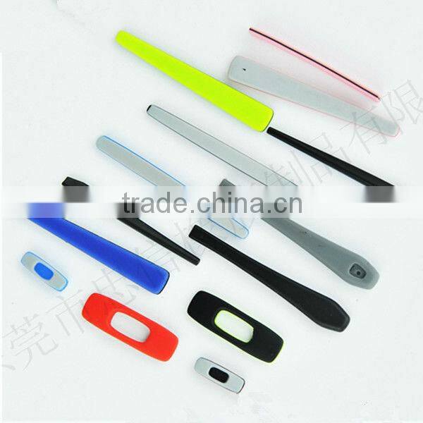 Silicone rubber temple tips for eyewear frames