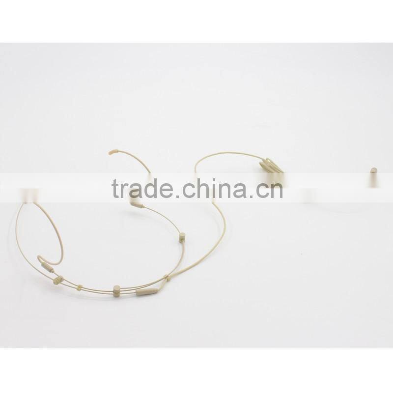 Adjustable skin color headset microphone for wireless microphone system with AKG, Shure and Sennhei. connectors into box