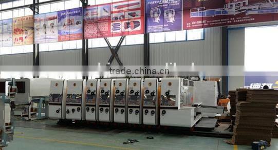 Fully automatic cardboard printing slotting die-cutting gluer linkage line/ carton machine