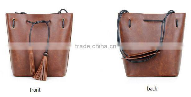 European style lady random belt bags long bucket shoulder bags