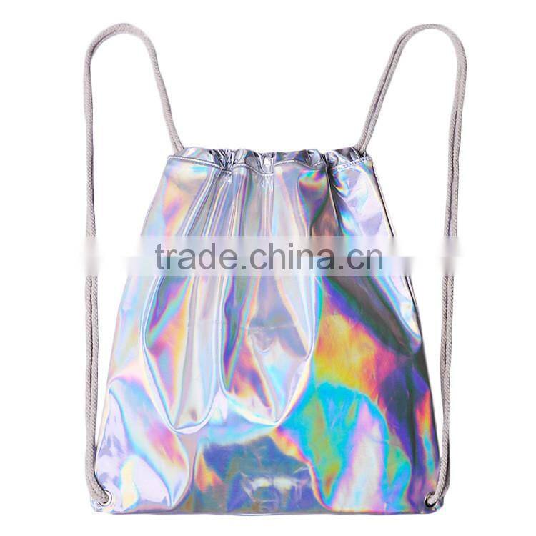 Fashion laser drawstring bag waterproof drawstring backpack bag