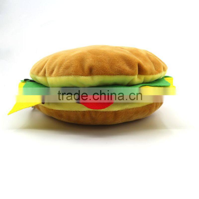 Food shaped pencil case, plush hamburger pencil bag, burger pencil case
