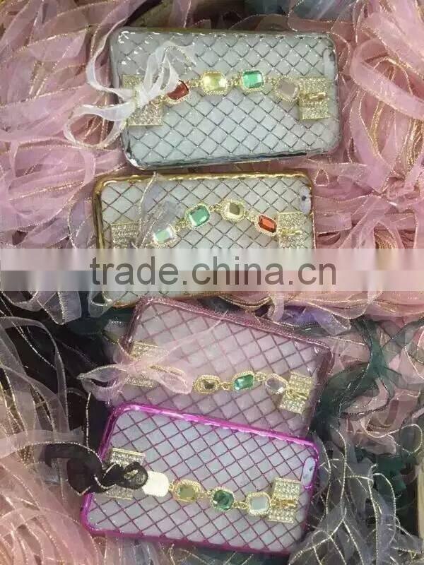 Luxury Shockproof Bling Plating Rhombus Soft TPU Cover Case For iphone 6/6 Plus