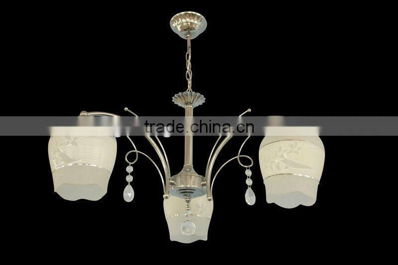 Chandelier and pendant with chrome base finished