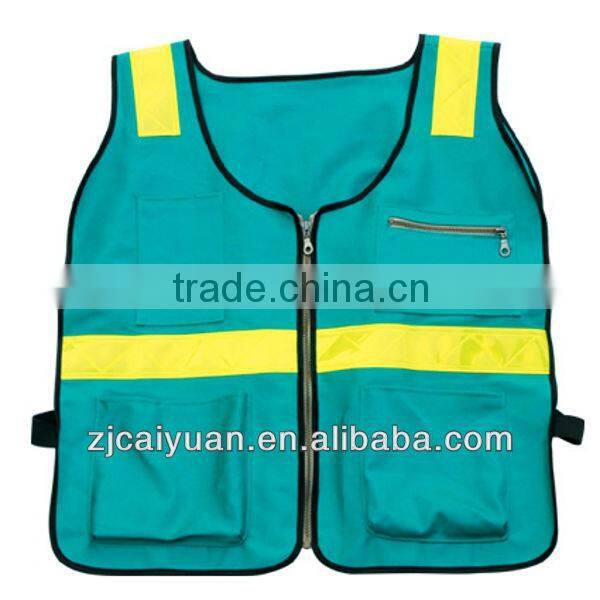 blue mesh safety warning vest