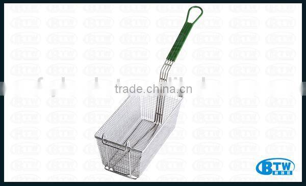 Hot Sale Wire Basket Fryer with Vinyl Handle, Commercial Kitchen Accessories