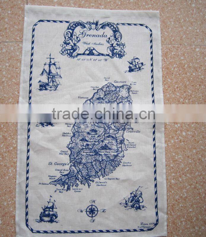 kitchen linen tea towel for promotion and giftkitchen printed tea towel for home decoration cat design