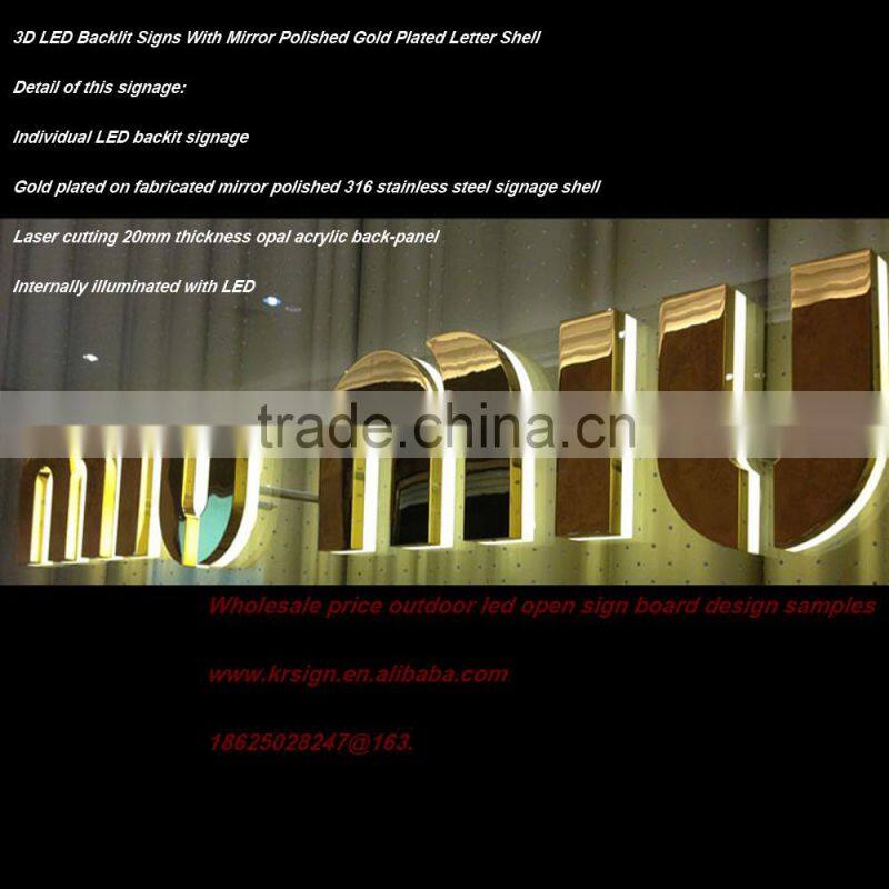 backlit lighted alphabet metal letter sign for building advertising