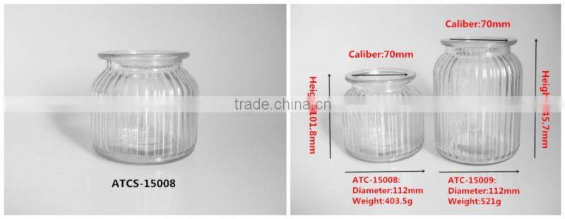 Clear glass candle holder centerpieces for Christmas