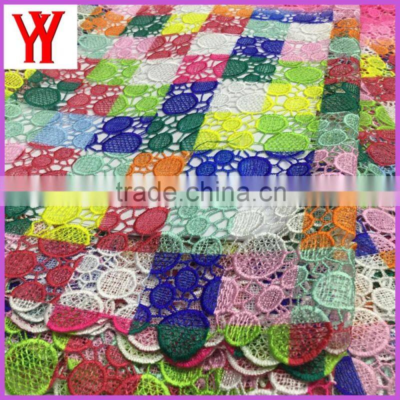Nigerian lace fabric african cord lace samples cotton embroidered lace collar