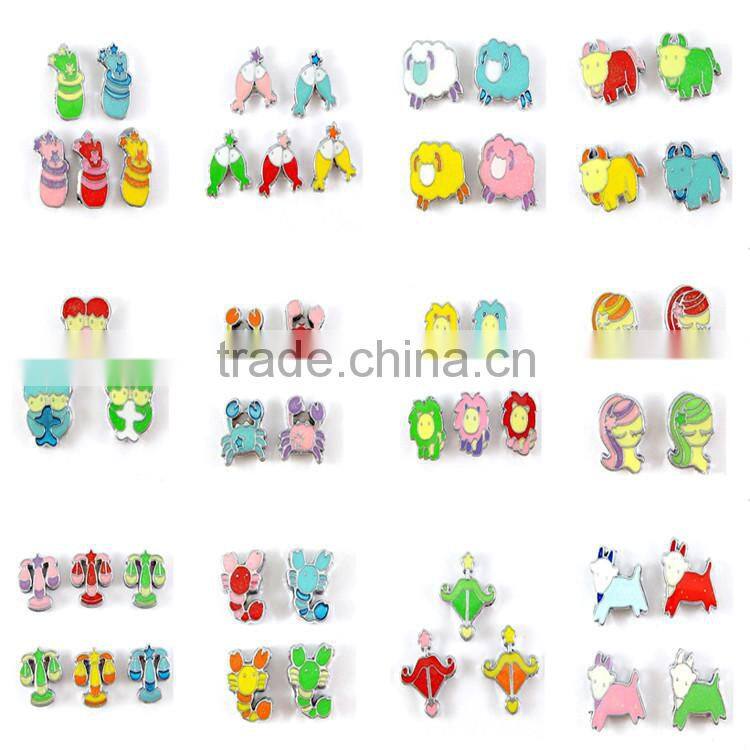 Wholesale Enamel Alloy Capricorn 8mm Slide Charms Animal Shaped Jewelry