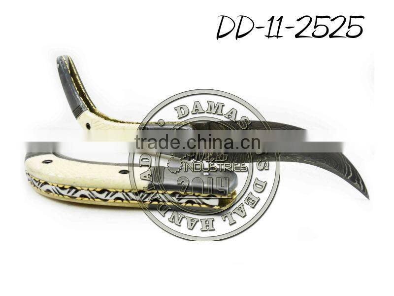 Damascus Steel Folding Knife DD-11-2524B