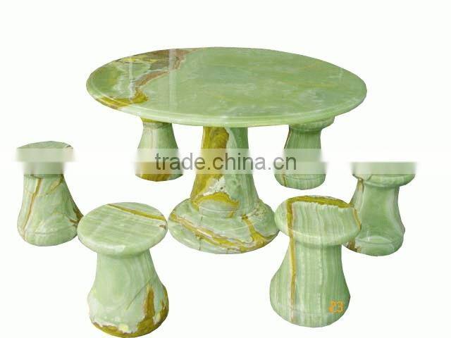 Marble Coffee Table Hand Sculpture Carving Stone For Resort, House And Garden