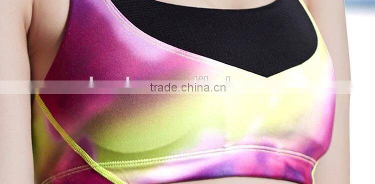 2016 new fashion sport bra quick-drying bra active wear colorful pattern designer sports bra for ladies