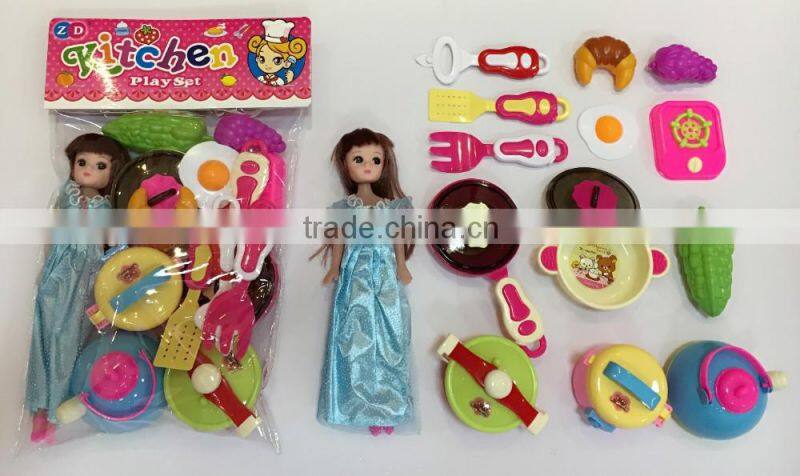 2016 new fashion doll girl games play kitchen toy girls toys play set